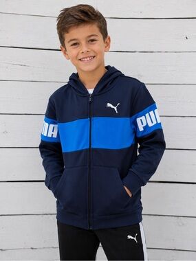 Puma Navy & Royal Blue Zip-Up Hooded Sweatshirt